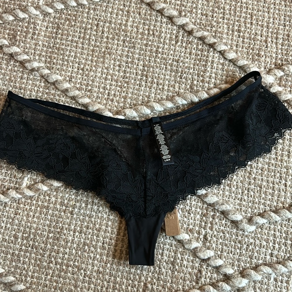 NWT SKIMS (B18) FEMME LACR LOW RISE DIPPED HIPSTER ONYX LARGE